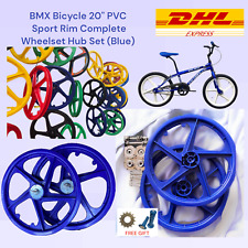 Juego completo de buje de juego de ruedas de PVC 20" para bicicleta BMX (AZUL) DHL Express segunda mano  Embacar hacia Argentina