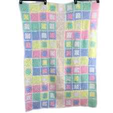 Cobertor de colo de bebê afegão de crochê quadrado feito à mão pastel vovó acrílico 35’’x50’’ comprar usado  Enviando para Brazil