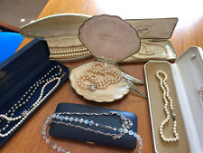 Used, vintage pearl  Pompadour, Lotus Costume & Boxes Necklaces Crystal And Marcasite for sale  ST. NEOTS