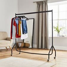 Superior Heavy Duty Rack 5FT Long x 5FT Tall Clothes Rail In Black With Wheels for sale  Shipping to South Africa