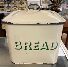 vintage enamel bread bin green for sale  BEDFORD