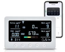 Monitor de qualidade do ar PT02 Plus WIFI detecta temperatura, pólen, CO, TVOC, CO2, PM2.5 , usado comprar usado  Enviando para Brazil