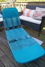 Cadeira de praia vintage tripla dobrável tubo de geléia espreguiçadeira gramado azul-petróleo e transparente comprar usado  Enviando para Brazil
