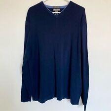 Eddie Bauer Navy Blue V-neck Sweater 100% Pima Cotton Size XXL for sale  Shipping to South Africa