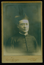 CABINET PHOTO CATHOLIC PRIEST WITH HIS BIRETTA HAT by LAPRÈS & LAVERGNE STUDIO for sale  Shipping to South Africa