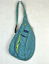 Bolsa de corda KAVU tiracolo floral mosaico azul-petróleo bronzeado verde neon comprar usado  Enviando para Brazil
