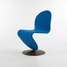 Panton Verner da década de 1970 para Fritz Hansen 1-2 - 3 cadeira lateral de jantar em tecido azul   comprar usado  Enviando para Brazil