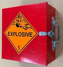 Red Metal Storage Cabinet Tool Box with EXPLOSIVE sticker Fire safety cabinet for sale  UCKFIELD