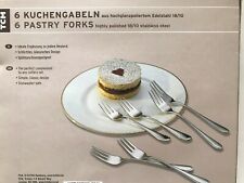 Gebraucht, TCM TCHIBO 6 x Kuchengabeln 18/10 Edelstahl Hochglanz "Augsburger Faden"-Optik gebraucht kaufen  Eching