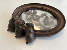 Moldura oval Bulldog Inglês 5 x 7” reflexão 3 cães tampo de mesa aparência de madeira comprar usado  Enviando para Brazil