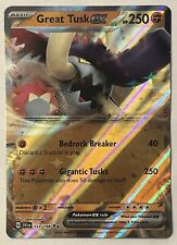 Used, Pokémon TCG Great Tusk ex Scarlet & Violet Base Set 123/198 Holo Double Rare for sale  Shipping to South Africa