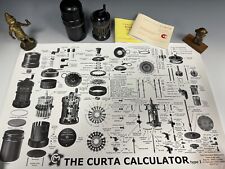 Rare Curta Calculator Type 2 with Case & Instruction Manuals & Type 1 Poster for sale  Shipping to South Africa