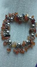 Used, Silpada Stretch Bracelet B0989 Sterling Silver and Carnelian Chip Cha Cha Style for sale  Shipping to Canada