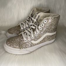 Sapato de Skate Feminino VANS 'Sk8-Hi Glitter' Prata Brilho EUA 5.5 Reino Unido 3 EUR 35 comprar usado  Enviando para Brazil