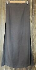Black Ficus Women's Maxi Skirt Linen Ukraine Taupe Brown Pull On Side Slits Sz M for sale  Shipping to South Africa