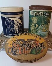 Lote de recipientes antigos de lata de tabaco Walker e REPRO Morton's Salt Hershey's Cocoa Tins comprar usado  Enviando para Brazil