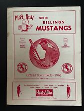 Tarjeta de mando del programa de béisbol Billings Mustangs 1962 de ligas menores raro segunda mano  Embacar hacia Argentina