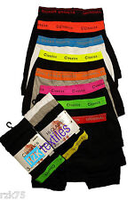 12 Pairs Mens Boxer Shorts Designer Black Fashion Band Underwear. Cotton Rich, used for sale  UK