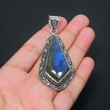 Labradorite Silver Pendant Natural Gemstone Handmade 925 Sterling Silver Pendant for sale  Shipping to South Africa