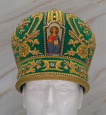 Catholic Orthodox Priest  Bishop Miter Size 21 1/2 inches Green for sale  Shipping to South Africa