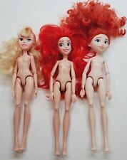 Disney Comfy Squad Princess ARIEL AURORA MERIDA 11' Nude Doll Lot of 3 for sale  Shipping to South Africa