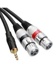 Cable de micrófono estéreo dual tisino XLR a 3,5 mm, 2 hembra 3,3 pies, negro  segunda mano  Embacar hacia Argentina