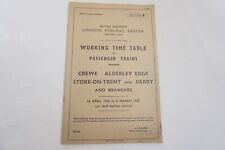 1966 London Midland Railway Working Timetable Sect E Crewe Alderley Edge Derby for sale  WATFORD