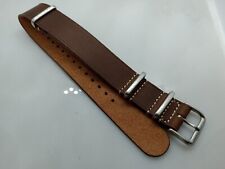 New Geckota Zuludiver 20mm Genuine Leather Brown Zulu Military Watch Strap YA40, used for sale  Shipping to South Africa