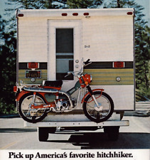 Cámper Honda motocicleta "America's Favorite Hitchhiker" anuncio impreso vintage 1972, usado segunda mano  Embacar hacia Argentina