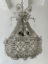 ~Lustre francês Maison Baguès frisado com prismas de cristal e estrelas anos 1900~ comprar usado  Enviando para Brazil