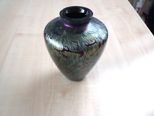 Iridescant blue vase for sale  NESTON