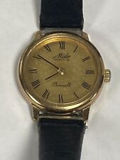 Vintage Mido Baroncelli Relógio de Quartzo Feminino Pulseira de Couro Caixa de Face Dourada comprar usado  Enviando para Brazil