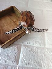 Mud Pie Sea Turtle Napkin Holder Wood w/Silver Tone/Brown Metal Turtle 6" x 6" for sale  Shipping to South Africa