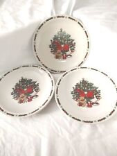 3 platos de cerámica de postre Ten Strawberry Street O' Christmas Tree 7" 1987 vintage segunda mano  Embacar hacia Argentina