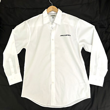 McLaren Logo White Long Sleeve Mens Button Up Dress Shirt Men's Size Large L for sale  Shipping to South Africa