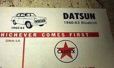 1960 1961 1962 1963 Datsun Bluebird - Caltex Australia tabla de lubricantes segunda mano  Embacar hacia Mexico