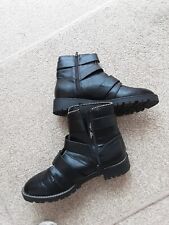 Black biker boots. for sale  RUGBY