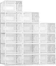 Paquete de 15 cajas de almacenamiento de zapatos Kuject, organizador grande de zapatos apilables de plástico transparente segunda mano  Embacar hacia Argentina