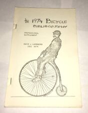 1974 bibliografía de bicicletas David J. Luebbers diciembre 1974 prensa privada rara segunda mano  Embacar hacia Argentina