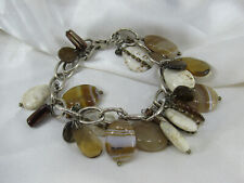 SILPADA Sterling Silver Stone CHA CHA Bracelet Agate Magnesite Bronzite Abalone for sale  Shipping to Canada