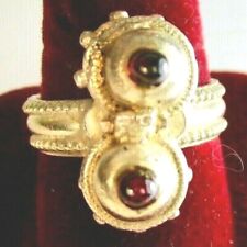 Beautiful 925 St. Silver Ring, Studded with Round Shape Garnets, Size R 1/2, usado comprar usado  Enviando para Brazil