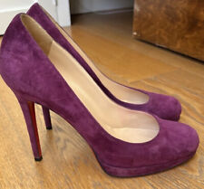 Christian Louboutin Purple Suede Stilettos Platform Heels Fab Condition EU39/UK6, used for sale  Shipping to South Africa