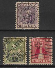 CONJUNTO SUÍÇO 1917 PRO JUVENTUTE (3) USADO.  SG J6 - J8.   (8100) comprar usado  Enviando para Brazil