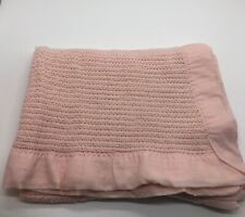 "Manta bebé vintage Carter's tejido gofre rosa encuadernación de nailon 39x58"" usada en excelente estado" segunda mano  Embacar hacia Argentina