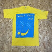 Vintage 1986 Halleys Comet T-shirt Unisex Large Retro Yellow Blue Original for sale  Shipping to South Africa