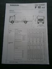 Catalogue prospectus  pub auto: Volvo  camion truck fiche technique F 12  4x2 comprar usado  Enviando para Brazil