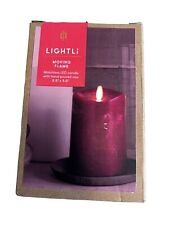 LightLi Moving Flame 3,5” por 5" vela pilar LED vermelho giz temporizador novo na caixa, usado comprar usado  Enviando para Brazil