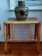 Vintage Wicker Bamboo Side Coffee Table 49x 48x 36cm for sale  Shipping to South Africa