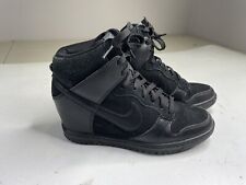 Zapatillas Nike Dunk Sky Hi 528899-004 triple negras cuña oculta para mujer 7 segunda mano  Embacar hacia Argentina