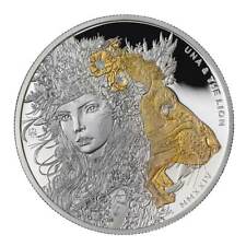 2024 St. Helena Modern Una and The Lion 1oz Silver Gilded Proof Coin for sale  Shipping to South Africa